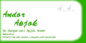 andor apjok business card